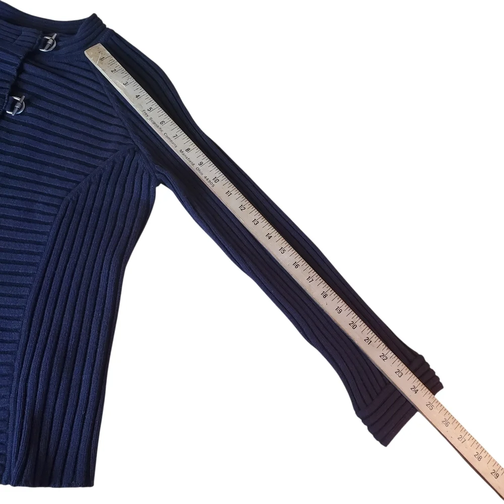 Alison Sheri Ribbed Knit Cardigan Jacket - Metal Clasps - LARGE. #248